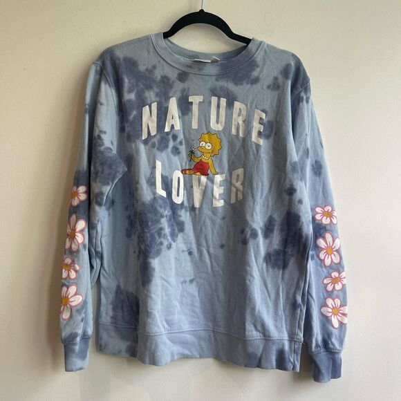 The Simpsons Lisa Simpson Blue Tie Dye ‘Nature Lover’ Pullover - Medium - Picture 4 of 6